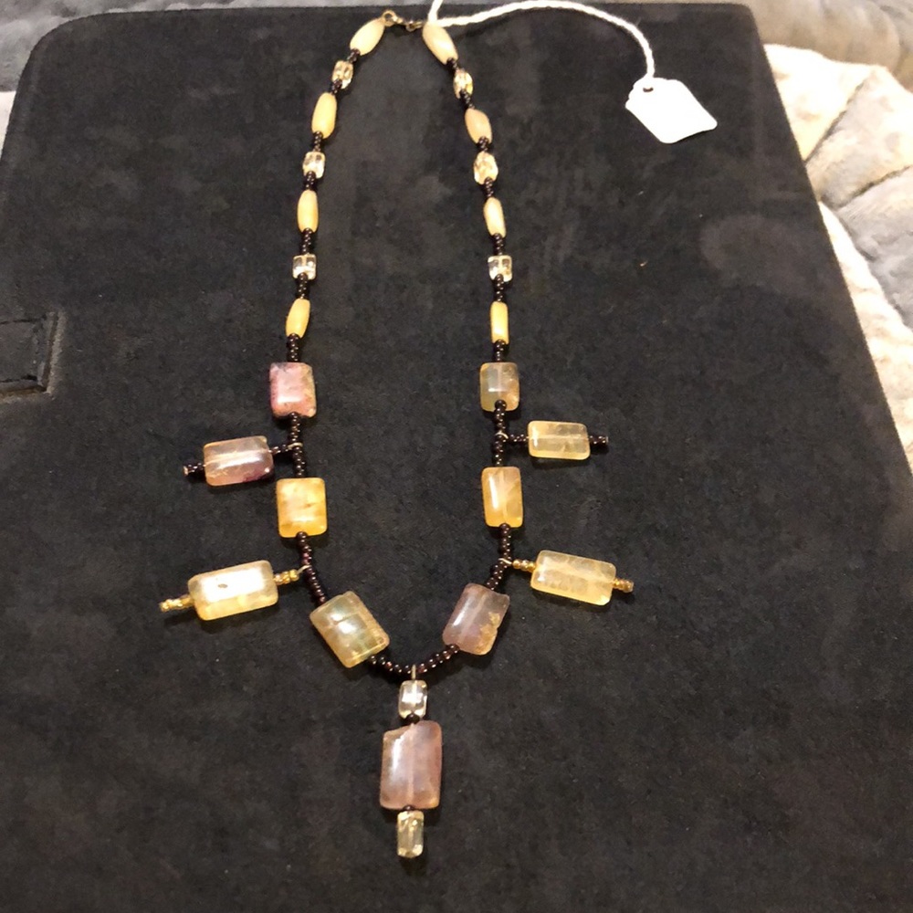 Antique Garnet /Citrine/Amethyst/Natural Quartz Crystal 925 Clasp Necklaces.
